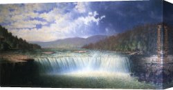 Nearing Camp on The Upper Colorado River Canvas Paintings - Falls of the Cumberland River Whitley County Kentucky by Carl Christian Brenner by Unknown Artist