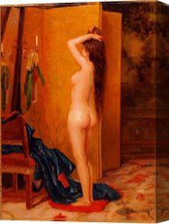 After The Bath 1888 Canvas Paintings - Girl after bath by Unknown Artist
