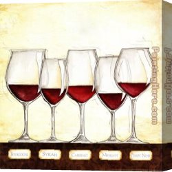 Le Depart En Voyage De Noces Canvas Paintings - Les Vins Rouges by Unknown Artist