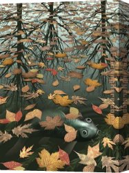 Artist's Canvas Paintings - MC Escher Three Worlds I by Unknown Artist