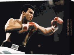 Artist's Canvas Paintings - Muhammad Ali pop art by Unknown Artist