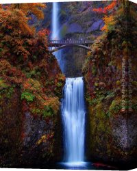 Genesis The Fall And Expulsion From Paradise The Original Sin Canvas Paintings - Multnomah Falls, Oregon by Unknown Artist