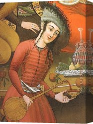 Wine Canvas Paintings - Persian woman pouring wine by Unknown Artist