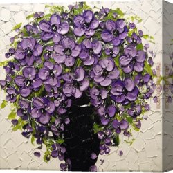 Floral Canvas Paintings - Purple Floral by Unknown Artist