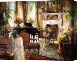 Thoughts of Springtime Canvas Paintings - Quiet Thoughts by Unknown Artist