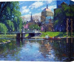 Secret Garden I Canvas Paintings - Springtime,Boston Public Garden by Unknown Artist