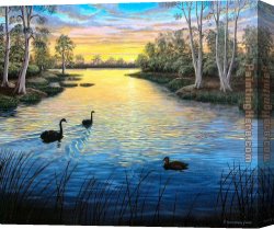 Artist's Canvas Paintings - Sunset by Unknown Artist