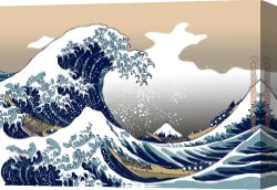 Wave Canvas Paintings - The Great Wave off Kanagawa by Katsushika Hokusai by Unknown Artist