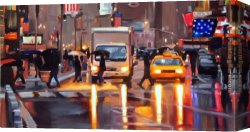 Hard Times Canvas Paintings - Times Square Stars and Stripes by by liam spencer by Unknown Artist