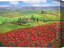 Poppies 1886 Canvas Paintings - TUSCANY POPPIES by Unknown Artist