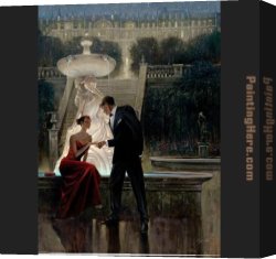 Romance Canvas Paintings - Twilight Romance by Brent Lynch by Unknown Artist