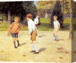 Gilbert Canvas Paintings - Boys Playing by Victor Gabriel Gilbert