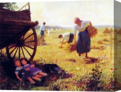 Alexandre-gabriel Canvas Paintings - Haymaking by Victor Gabriel Gilbert