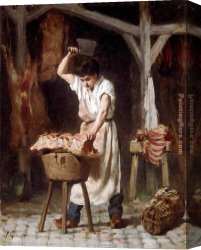 Gilbert Canvas Paintings - Le jeune boucher by Victor Gabriel Gilbert