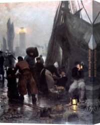 Gilbert Canvas Paintings - Preparing For Departure London by Victor Gabriel Gilbert