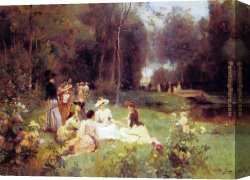 Alexandre-gabriel Canvas Paintings - The Horoscope by Victor Gabriel Gilbert