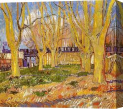 The Bedroom at Arles Canvas Paintings - Avenue of Plane Trees near Arles Station by Vincent van Gogh