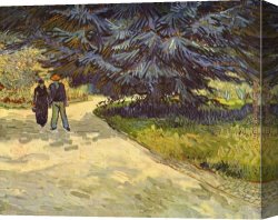 Wivenhoe Park Essex Canvas Paintings - Couple in the Park,Arles by Vincent van Gogh