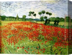 Poppies 1886 Canvas Paintings - field of poppies by Vincent van Gogh