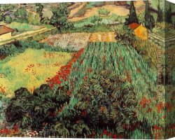 Poppies 1886 Canvas Paintings - Field with Poppies by Vincent van Gogh