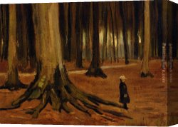 A Hunter at Rest in The Woods Canvas Paintings - Girl in the Woods by Vincent van Gogh
