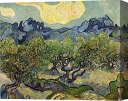 Evening Landscape at East Bergholt Canvas Paintings - Landscape with Olive Trees by Vincent van Gogh