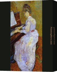 Mademoiselle De Clermont Canvas Paintings - Mademoiselle Gachet at Piano by Vincent van Gogh