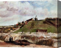 Windmill at Zaandam 2 Canvas Paintings - Montmartre the Quarry and Windmills by Vincent van Gogh
