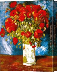 1886 Canvas Paintings - Poppies 1886 by Vincent van Gogh
