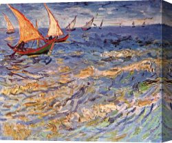 Marie Canvas Paintings - Seascape at Saintes-Maries by Vincent van Gogh