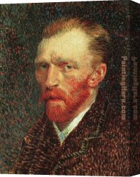 Self Portrait in Green Bugatti Canvas Paintings - Self-Portrait by Vincent van Gogh