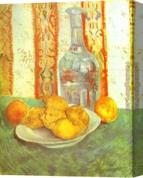 The Voyage of Life Manhood Canvas Paintings - Still Life with Bottle and Lemons on a Plate by Vincent van Gogh