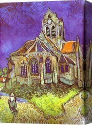 Church Canvas Paintings - The Church in Auvers by Vincent van Gogh
