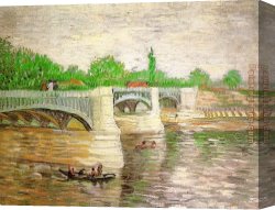 Grand Canvas Paintings - The Seine with the Pont de la Grand Jatte by Vincent van Gogh