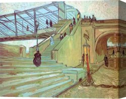Waterlilies And Japanese Bridge Canvas Paintings - The Trinquetaille Bridge by Vincent van Gogh