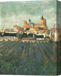 Marie Canvas Paintings - Vue de Saintes Maries 1888 by Vincent van Gogh