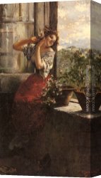 Thoughts of Springtime Canvas Paintings - Far Away Thoughts by Vincenzo Irolli