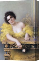 Portrait of a Young Benedictine Canvas Paintings - Portrait of a Young Woman by Vittorio Matteo Corcos