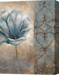 Bleue Canvas Paintings - Fleur Bleue II by Vivian Flasch