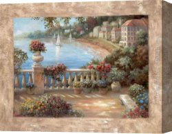 Mediterranean Shipping Canvas Paintings - Mediterranean Terrace ii by Vivian Flasch