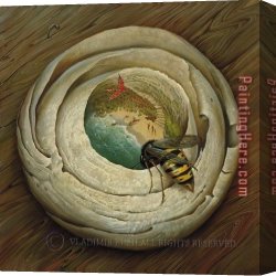 The Wasp's Nest Canvas Paintings - One Flew Over Wasps Nest by Vladimir Kush