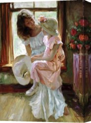 Vladimir Canvas Paintings - A Mid-Morning Chat by Vladimir Volegov