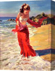 Puffins Over Sea Canvas Paintings - Beyond the Sea by Vladimir Volegov