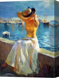 Vladimir Canvas Paintings - La Mer by Vladimir Volegov