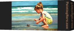 Vladimir Canvas Paintings - meeting with a crab by Vladimir Volegov