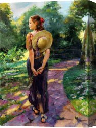 Vladimir Canvas Paintings - Out For a Walk by Vladimir Volegov