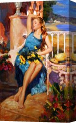 Vladimir Canvas Paintings - Restful Afternoon by Vladimir Volegov