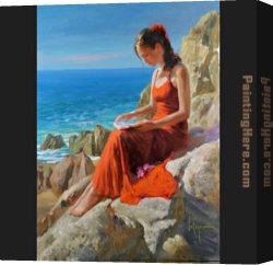 Vladimir Canvas Paintings - Seaside Sonnet by Vladimir Volegov