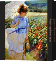 Vladimir Canvas Paintings - She walks in Beauty by Vladimir Volegov