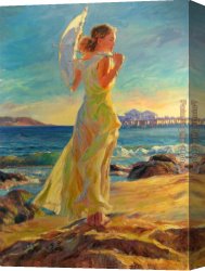 Marshal Ney on Horseback Fighting The Wind Canvas Paintings - Summer Wind by Vladimir Volegov